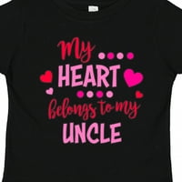 Inktastično moje srce pripada mom ujačevoj poklon dječaku majicu ili majicu Toddler Girl