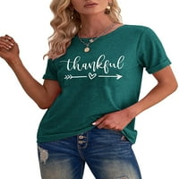 Sherrylily Women Graphic Love Pismo Ispiši T-majicu Dan zahvalnosti Ljetni vrhovi