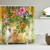3D ispisano šareno cvijeće zastori za tuširanje kupaonice za zavjese za kućnu dekorat vodootporno poliesterska tkanina za zavjese za kupanje