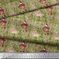 Soimoi Georgette viskoza od lišća i zečje životinjsko štampano tkanina za obrtna tkanina širom dvorišta