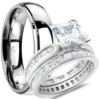 Njegovi i njeni vjenčani prstenovi podudaraju se za njega za njega njen srebrni titanijum 8 6