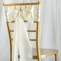 Balsacircle Slonovača Satin stolica Sashes lukove kravate za vjenčanje ukrasi Party stolica pokriva banket