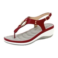 Loopsun Ljetne sandale za žene, ženske sandale, sandale, ženske metalne kopče plaže sandale za ženske