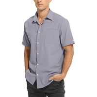Yubnlvae muške majice Muška ljetna moda casual klasična džepa u boji Jednostruka i posteljina majica