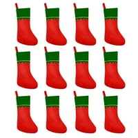 Wirlsweal Božićne čarape 6 Božićno skladištenje sa zlatnim linijama Zelena kapaciteta Xmas Tree Netkana