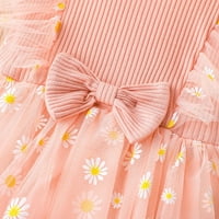Haljine za princeze za djevojčice 6m-4y cvjetni čipka lete rukav bowkt tulle Play haljina ružičasta