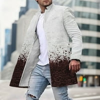 Vintage Muške modne tiskane jakne za muškarce Tanak zimski kaput rever ovratnik dugih rukava podstavljena