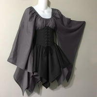 Maxi haljine za ženske haljine trube irska košulja s korzetom tradicionalni gotički retro dugih rukava mini haljina