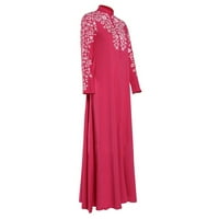 Ljetne haljine za žene Ženske haljine odozgo modne žene muslimanska haljina islamska čipkavica šivanje dugih rukava maxi haljina