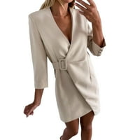Žene Ljetne casual haljine Blazer otvoren prednji elegantni formalni jakni za radne kancelarijske kapute