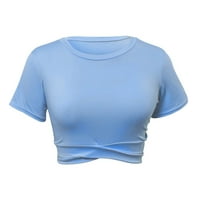 Žene usjev vrhovi Tummy Cross Still Sportska majica za jogu Napomena Molimo kupiti jednu veličinu veću