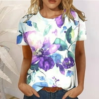 B91XZ Osnovni vrhovi za žene ženski cvjetni kratki rukav na vrhu kratkih majica i bluze više boja dostupne