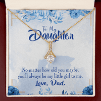 Mojoj kćerci tatinoj djevojčici koju daje karticu poruke ogrlice s vrpcom