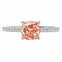 2.7ct jastuk rezan crveni simulirani dijamant 18k bijeli zlatni godišnjički zaručnički prsten veličine