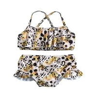 Sprifallbaby Kids Girls Bikini Set Leopard Print Camisole sa elastičnim strukom Gardering SHIMSUIT za