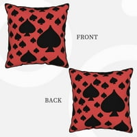 Douzhe Velvet Dekorativni jastuk za bacanje na poklopci set od 2, meka kvadratni jastuk s nevidljivim patentnim šarkim igrama poker štampanje, 18 x18
