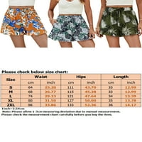 Rejlun Women Mini pant cvjetni print kratke vruće hlače Bermuda dno vrećice ljeto plaža kratke hlače labave sportsko svijetlo zeleno 2xl