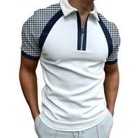 Muška košulja Golf Majica Retro Color Contrast na otvorenom ulični kratki rukavi Dugme Down Odjeća za ispis Odjeća modni dizajner Ležeran, Bijeli, XL