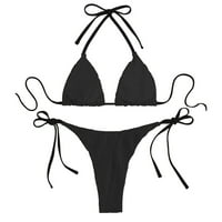 Ženski visoko rezani bikini setovi Halter kupaći kostim kravata Prednja dva kupaća odijela