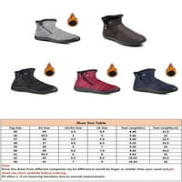 Gomelly Womens Boots bočni patentni zatvarač patentne cipele plišane obloge zimske tople cipele prozračne čizme na otvorenom hladno vrijeme siva 7,5