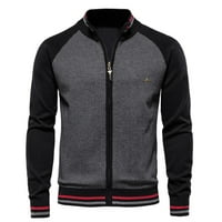 FVWitlyh jakne za muškarce džempere sa džepovima MENS casual patentni zatvarač za šiveni ovratnik jacquard