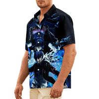Plava brava Ispiši majice kratkih rukava za muškarce, plava brava ljetna plaža casual gumb prema havajskim majicama