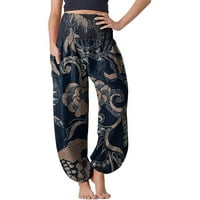 HomenesGenics ženske hlače plus veličina ljetne modne žene casual cvjetovi boemian print labavi ženske joge hlače