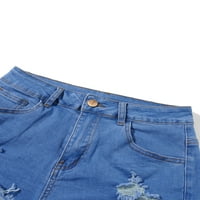 Eyicmarn ženske modne ripped traper kratke hlače s niskim strukom retro traperice kratke hlače Ljeto