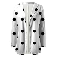 Petort ženski casual rever izrez Blazer modni casual dugih rukava revoluta s malom jaknom bijela, s