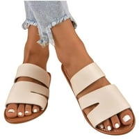 Dressy sandale za žene za žene - Jednostruki otvoreni nožni prsti nove casual sandale Bež veličine 7.5