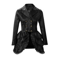 Vivianyo HD žene za kapute na prodaju u prodaji i čišćenje modne žene dvostruko grudi cluza bluza tanka odjeća Blazer blesava crne boje