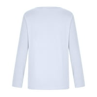 Žene zimske casual majice s dugim rukavima Crewneck Tunic Tops Comfy Tee majica Topla bluza