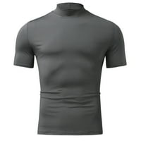 DTIDTPE CARDIGAN za muškarce, mužjak ljetna čvrsta majica bluza s visokim ovratnikom Turtleneck vrhovi