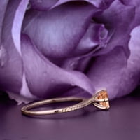 Prekrasna Art Deco 1. CARAT okrugli ručni morgatit i dijamantski moissitni zaručni prsten, vjenčani