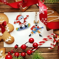 Božićni dijamantski tasteri Santa Claus dijamantski lanci 5D puni bušilica Key prsten Dijamantna umjetnost