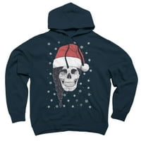 Božićna lubanja mornarica Plava grafički pulover Hoodie - Dizajn od strane ljudi XL