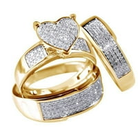 Hyda set Srčani Rhinestone umetnuli su slaganje prstena za prstenje mladenke vjenčani nakit