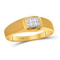 10kt žuto zlato mens okrugli dijamantni brušeni prsten. CTTW