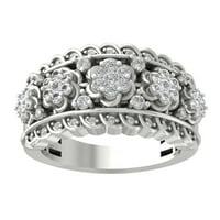 Araiya 10k bijeli zlatni dijamantski rub vječni prsten za veče, veličine 6.5