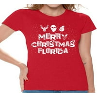 Newkward Styles Merry Božić Florida Majica Ženski odmor Top Florida Košulje Božićne majice za žene Merry