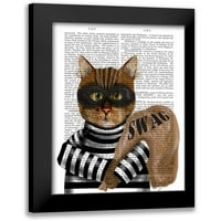 FAB Funky Black Modern Framed Museum Art Print pod nazivom - Cat Burglar