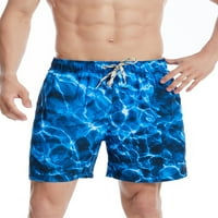 Avamo muškarci Hlače na plaži Pocket Boardshorts Ispiši kupaći kostim Brzo suho kupaće odijelo za prozračnost Drifting Beachwear Plavi XL