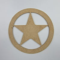 6 Sheriff Star, nedovršeni umjetnički oblik drveta drvenim izrezima za obnarenje
