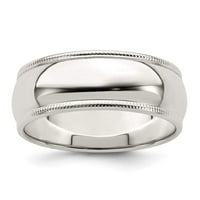 Sterling Silver pola okruglog milgrainskog prstena veličine 12.5