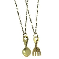 Huaguergold ogrlica za ženske modne parove kašika vilica Privjesak Legura ogrlica Trend dizajn tabela crtane ogrlice nakit zlatna ogrlica za žene
