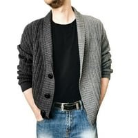 Muška boja Blok pletena jakna jednokrasna džemper s dugim rukavima Muški kaput od jakne za odmor