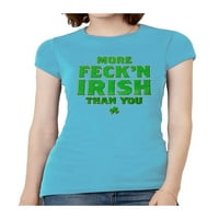 Žene više FECK N IRISH majica s kratkim rukavima - Teal - Medium
