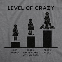 Ženska razina lude marine Funny Crazy Cat Lady Kitty životinja ljubavnica Grafički novost TEE - XL Ženske grafičke teže