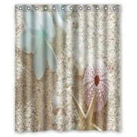 Ganma Najljepše dizajn Bijela pješčana plaža školjke za zavjese od tuše od poliestera od tkanine kupaonica
