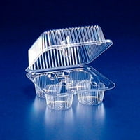 4-čaša Clear Plastic Veliki kontejner za kolače za kolače za muffin